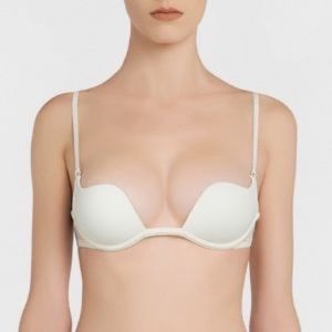 La Perla white lace simplicity second skin padded tech push up bra 34C